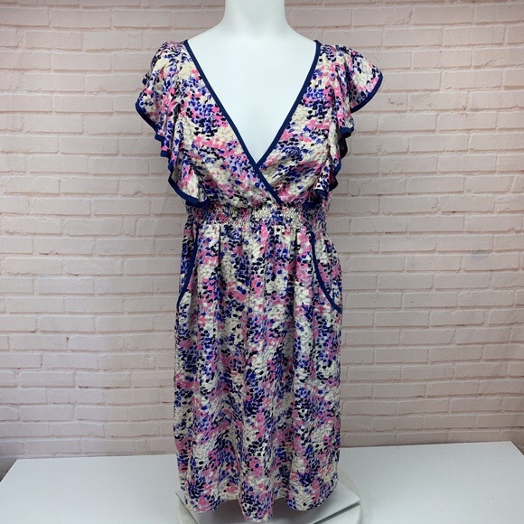 Yumi Kim Silk Mini Dress XS Flutter Sleeve 0 2 - Picture 7 of 13